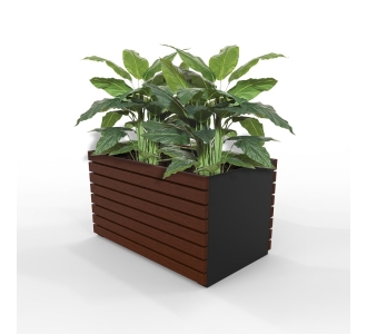 Barcelona Planter - Large Rectangular (Solid Ends) - Merbau Hardwood